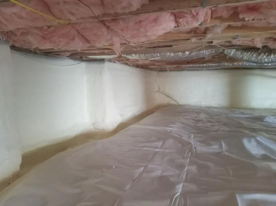 Crawl space encapsulation with closed-cell spray foam for Roof Waterproofing in Wadsworth